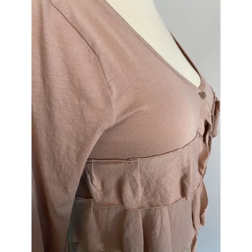 XS J. Crew Blush Long Sleeve Cardigan lightweight Sweater 100% Cotton 77388